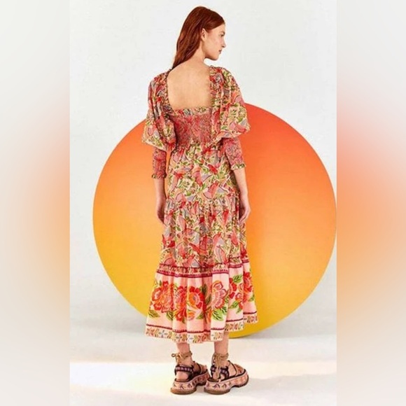 Farm Rio macaw flight smocked top maxi dress - Picture 5 of 5